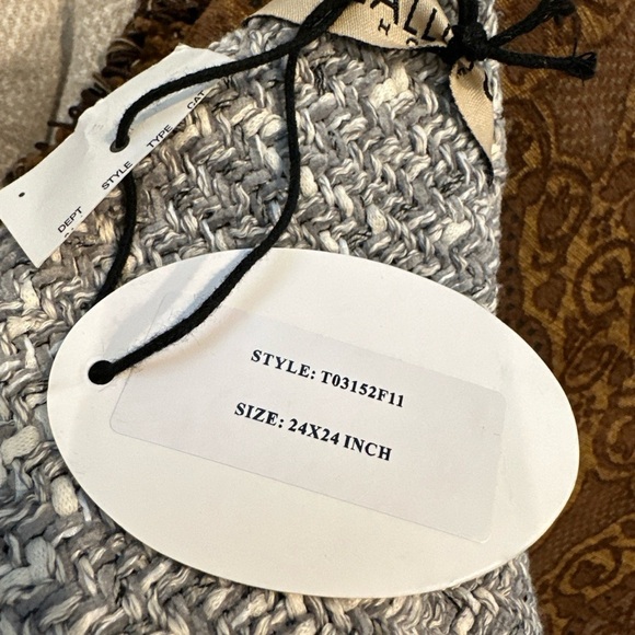 Gray Textured Throw Pillow - Picture 3 of 5